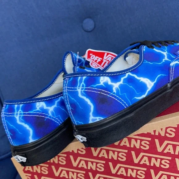 Vans Men’s Authentic Lightning Black/Blue Sneakers - Picture 15 of 16